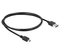 DELOCK CABLE EASY USB 2.0 - MINI USB 2.0 M/M 1M, BLACK