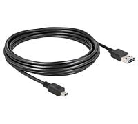Delock USB-Kabel USB 2.0 USB-A Stecker, USB-Mini-B Stecker 5.00m Schwarz beidsei