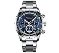 8355 Orologio da uomo al quarzo classico di lusso 3ATM impermeabile grande quadrante grande quadrante luminoso orologio da polso calendario minuti secondi cronografo 24 ore tre sub-quadranti orologio