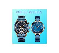 (8355-rose-blue) Set di orologi da coppia Curren per uomo e donna, orologio minimalista da uomo 2019