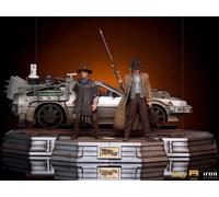 83758 BTTF III DELOREAN + STATUE 1/10 SET
