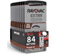 84 batterie RAYOVAC EXTRA 312 per apparecchi acustici protesi acustiche