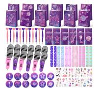 84 bomboniere Kpop, decorazioni di compleanno Kpop, regali di amicizia popolari per ragazze, sacchetti regalo, microfoni gonfiabili, quaderni, penne, braccialetti schiaffi, bomboniere per feste di