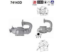 ASA Selection Catalizzatore 84 KW (114 CV) per Opel Vivaro A FURG X83 2.0 CDTi