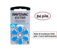 60 Batterie PILE RAYOVAC Extra 675 per Apparecchi Acustici PROTESI udito PR44