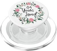 84 Years Loved Men Women Floral 84 Years Old 84th Birthday PopSockets PopGrip per MagSafe
