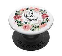 84 Years Loved Women Men 84 Years Old 84th Birthday PopSockets PopGrip Adesivo