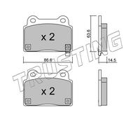 843.0 TRUSTING Kit pastiglie freno, Freno a disco per MITSUBISHI
