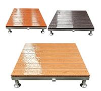 84X84cm Composite Decking Platform with Adjustable Height Feet, Deck Tiles | Portable Modular Deck, DIY Interlocking, Stable Support, Waterproof, High Load-Bearing,Easy Assembly(Purple sandalwood color)