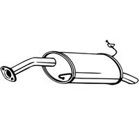 85 CV SILENZIATORE POSTERIORE PER HYUNDAI Getz TB 1.3 KW 63 CV 85