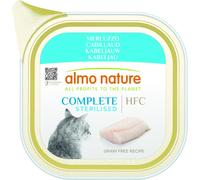 85 g Almo Nature HFC Complete Sterilised Alimento Cibo Umido Patè per Gatti Adulti Sterilizzati con Merluzzo Gluten e Grain Free Senza Cereali