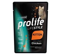 85 g Prolife Life Style Kitten Alimento Completo Cibo Umido per Gattini da 1 a 12 Mesi con Pollo Fresco No Gluten