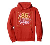 85 is The New Fabulous Gift Celebration Print Felpa con Cappuccio, Unisex per Adulti, Rosso, XXL