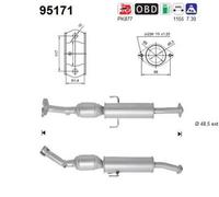 85 KW 116 CV CATALIZZATORE PER Toyota Auris SW E18 1.2