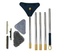 85 Pollici Mocio Pulizia, Mocio Triangolare Regolabile Girevole A 180, Scopa Triangolare, Pulizia Casa Mocio Triangolare Con Asta Di Prolunga Da 39" A 85"per La Casa Pavimento E La Parete (Blu)