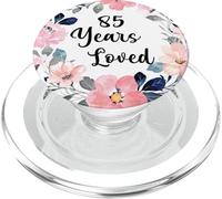 85 Years Loved 85th Birthday Floral 85 Year Old Men Women PopSockets PopGrip per MagSafe