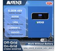 8500W On-Grid+Off-Grid Hybrid Solar Inverter 2MPPT 140A 230V 48V 500V WIFI BMS