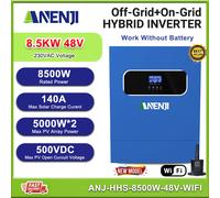 8500W On-Grid+Off-Grid Solare Inverter Ibrido 2MPPT 140A 48V 230V 500V WIFI BMS