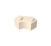 85080 Mattone Rotondo Angolo Maccherone 2x2 con Tacca per Bottoncino e Parte Superiore Rinforzata 50 Pezzi GDS-799 compatibile con Lego Mattoncini da Costruzione Colore Bianco (giallastro)