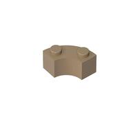 85080 Mattone Rotondo Angolo Maccherone 2x2 con Tacca per Bottoncino e Parte Superiore Rinforzata 50 Pezzi GDS-799 compatibile con Lego Mattoncini da Costruzione Colore:Beige scuro 138