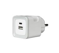 85316 - Presa multipla con connettore USB C, spina multipla, 2 prese, 1 Schuko e 1 presa euro verticale, bianco (85316)
