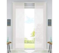 85589N2 - Confezione da 2 tende a pannello, scorrevoli, con binario di scorrimento, asta di contrappeso, crema, 245 x 60 cm