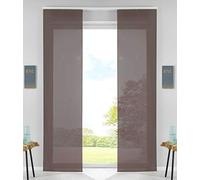85589N2 - Confezione da 2 tende a pannello, scorrevoli, con binario di scorrimento, asta di contrappeso, marrone, 245 x 60 cm