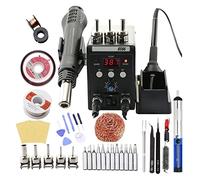 8586 Soldering Station Digital Display Temperature Adjustable 2 In 1 Hot Air Gun Electric Iron Welding Repair,Controllo preciso(Set-6)