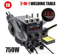 8586D stazione di saldatura 2 IN 1 pistola ad aria calda 2 regolatore di temperatura con Display digitale per rilavorazione di saldatura per riparazione SMD saldatore