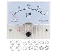 85C1 DC 0-200UA - Misuratore analogico da incasso con lancetta rossa | Misuratore di corrente con scala chiara per sistemi di trasmissione di potenza, alloggiamento in ABS resistente all'usura