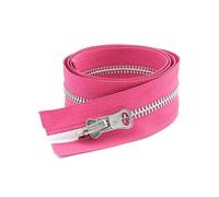 85cm 5# Cerniera in metallo Open-end Cursore bifacciale Cerniere Fai da te Cappotto Giacca Abbigliamento Accessori per cucire, Rosa rosso, 85cm