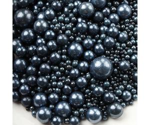 85g/3oz Decorazioni per torte nere, perle nere, adatte per decorare torte, gelati, biscotti, ciambelle e dolci fai-da-te. Perfette per Natale, Ognissanti, feste di compleanno e forniture per matrimoni