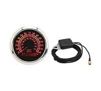 85mm Speedometer Digital 0-140MPH 0-220km/h IP67 Red Backlight -32V Odometer with Stainless Steel and ABS Construction for Car Boat RV Yacht Engineering Machinery (Black)