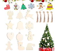 86 ciondoli in legno a forma di angelo da dipingere, in legno, per albero di Natale, decorazioni per albero di Natale, decorazioni fai da te
