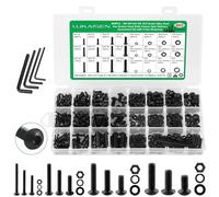 860 Pezzi Viti Bulloni e Dadi Kit, Set Viti e Dadi Acciaio al carboni, e Dadi a Testa Cilindrica con Esagono Incassato, Viti a Testa Bottone Esagonal e Dadi e Rondelle-M2M3M4M5