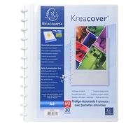 86371E Exacompta Portalistini/Fogli rimovibli 30 buste KreaCover bianco, A4