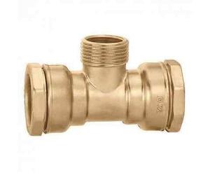 865963 DECA - Raccordo a tee ridotto, in ottone 63 x 2 M x 1 1/2 F CALEFFI