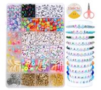 869 Pezzi Perline per Braccialetti - Perline Argilla per Collane - Kit braccialetti - adatto per bracciali fai da te e collane, regali creativi per feste di compleanno di ragazze e adulti