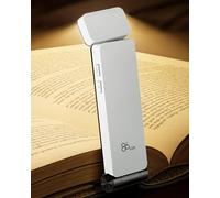 86lux Luce da lettura ricaricabile, luce LED ultraleggera con 3 colori ambrati e dimmerazione continua per la lettura notturna per gli amanti dei libri, bambini, bianca