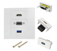 86mm Multimedia VGA HDTV USB Piastra a parete audio composito Video Pannello a parete Spine dirette Non Necessita di Saldatura Facile installazione Pannello di montaggio a parete