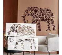 87 centimetri Sacro Elefante Mandala Pattern Stencil Parete Grande Riutilizzabile Pittura Extra Modello Personalizzato per Mobili per Gesso Murale Portatile S635
