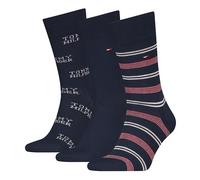 8719965009202 Tommy Stripe Sock Giftbox, Blu Navy, 39-42 (Pacco da 3) Uomo