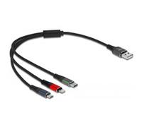 Delock Cavo di ricarica USB 3 in 1 per Lightning / Micro USB / USB Type-C 30cm 3 colori NEW