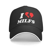874 Cappellino da Baseball Love Milfs - I Heart Hot Moms - Funny Milfs Cappello Baseball Traspirante Baseball Cappellino Vintage Berretto Baseball per Campeggio Pesca Tennis