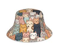 874 Cappello Pescator Gatti Carini Cappello Estivo da Pescatore Unisex Cappello da Pescatore Tesa Larga Bucket Hat per Estivo Spiaggia Campeggio