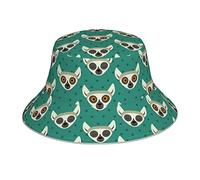 874 Cappello Pescator Lemuri Carini del Madagascar Protezione del Sole Cappelli Unisex Cappello Trekking Tesa Larga Cappello da Pesca per Donna Campeggio Estivo