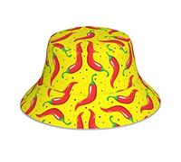 874 Cappello Pescator Peperoncino Cappelli da Spiaggia Unisex Cappello Estivo da Pescatore Morbido Cappello da Sole per Spiaggia Viaggi Trekking