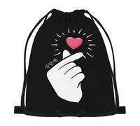 874 Sacca Sportiva, Cuore Dito K-Pop Zaino Impermeabile Borsa Zainetto Leggero Zaino Palestra per All'Aperto Scuola 36X42Cm
