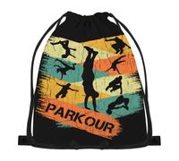 874 Sacca Sportiva, Divertente Corsa Libera di Parkour Vintage Zaino Sportivo Fashion Sacca Zaino Impermeabile Borsa Zainetto per Palestra Piscina 36X42Cm