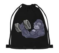 874 Sacca Sportiva, Gorilla del Bodybuilder Gym Sack con Coulisse Borsa Zainetto Leggero Borsa Palestra Scuola per Donna Palestra 36X42Cm